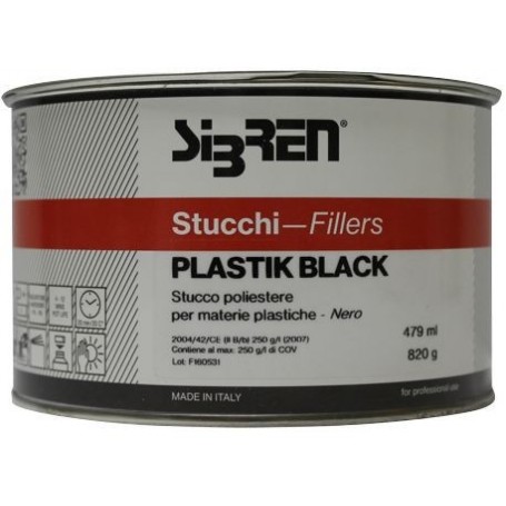 Stucco poliestere Plastik Black  per paraurti con catalizzatore ml.500