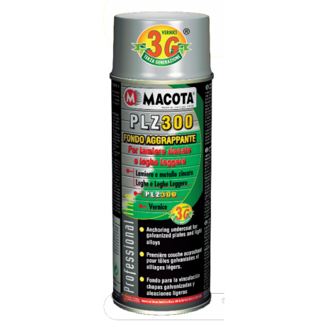 Bomboletta spray Macota PLZ300 fondo aggrappante per lamiere zincate e leghe leggere ml. 400