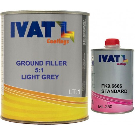 GROUND FILLER  Ivat 5:1  lt. 1+200ml LIGHT GREY KFL. 7777.I