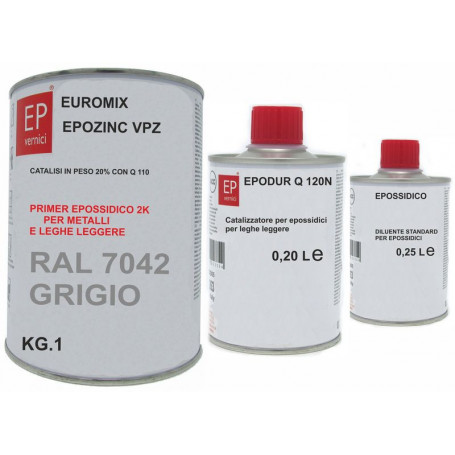 Kit fondo epossidico epozinc  KG.1 RAL 7042 +cat.re e Diluente omaggio