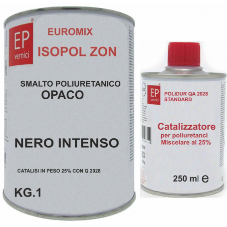 copy of Smalto poliacrilico Caldart 224 Tecnopur Nero Opaco con Catalizzatore Kg. 1 + g. 250