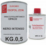 Smalto POLIURETANICO ISOPOL EP  Nero Opaco con Catalizzatore Kg. 0,5 + g. 125