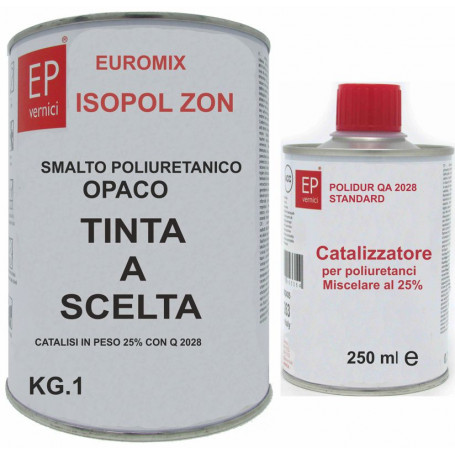 copy of Smalto poliacrilico Caldart 224 Tecnopur Nero Opaco con Catalizzatore Kg. 1 + g. 250