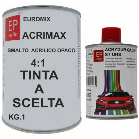 KIT SMALTO PASTELLO OPACO ACRIMAX TINTA A SCELTA KG.1 + 250 ML