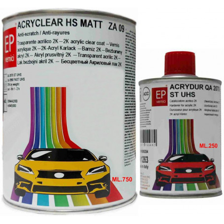 Kit trasparente OPACO ZA09 MATT con catalizzatore ML.750+ML.250