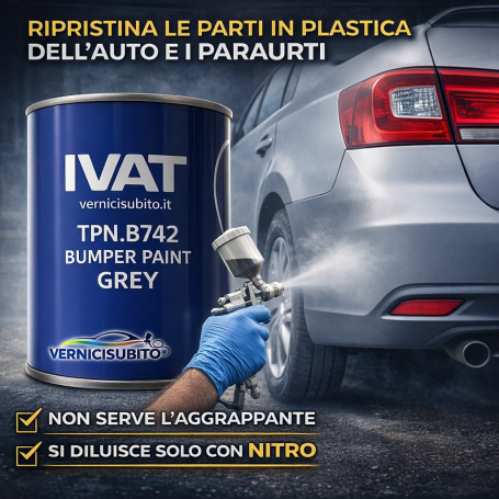 Vernice acrilica per plastiche Bumper paint GREY  lt.1