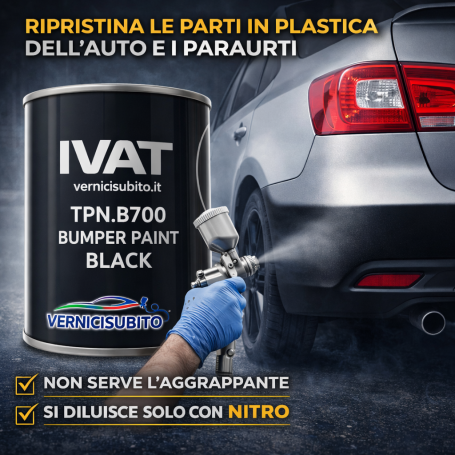 Vernice acrilica per plastiche Bumper paint black lt.1