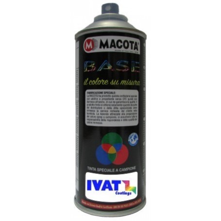 Bomboletta spray Macota Base Smalto nitro acrilico a campione in tutte le tinte metallizzate a lucido diretto ml. 400