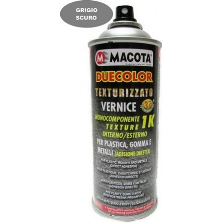 Bomboletta spray Macota Duecolor smalto speciale per paraurti in plastica e gomma Nero testurizzato ml. 400