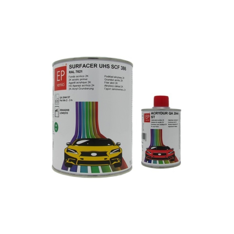 TRISTARcolor Kit Fondo Epossidico 2K High Solid 1,3 Kg Nero Per Auto – Primer Con Indurente, Made In Germany - copertina